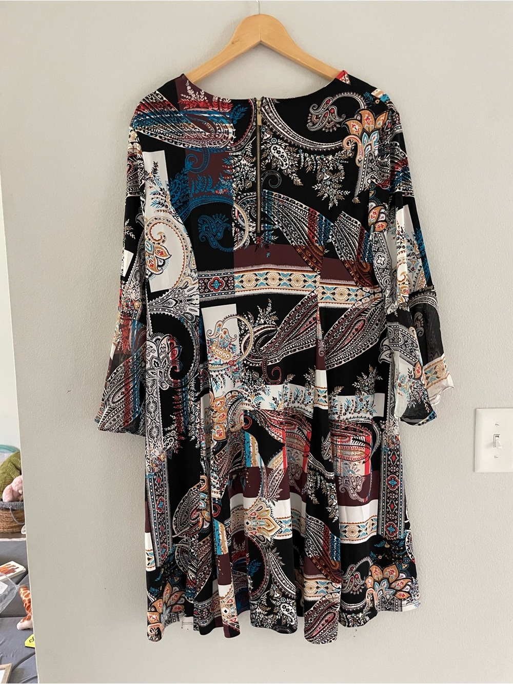 Cato Multicolor Paisley Patchwork Pattern Mini Dress - Picture 2 of 6